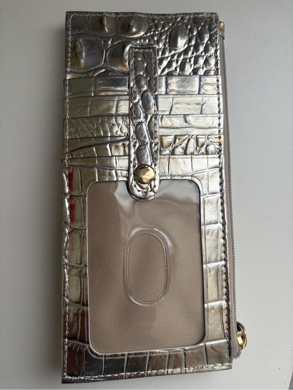NWT Brahmin Macchiato Melbourne Silver Credit Card Wallet - Picture 4 of 13